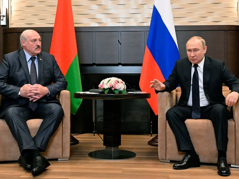 Președintele rus Vladimir Putin s-a întâlnit cu omologul său din Belarus, Aleksandr Lukaşenko. / Foto: Profimedia