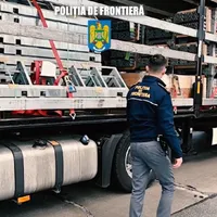 Polițistul de frontieră verifică tir-urile Foto: Poliția de Frontieră