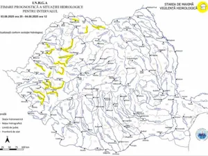 Alertă de viituri pe mai multe râuri din țară. Se așteaptă depășirea cotelor de atenție - Foto: hidro.ro