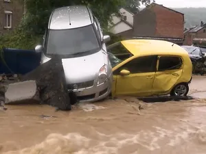 Inundațiile au distrus localitatea Esneux Foto: captură Euronews