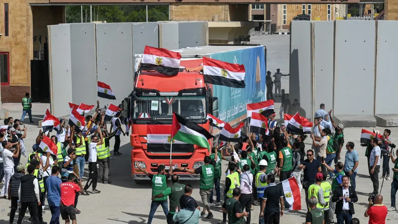 Ce transportau primele 20 de camioane au intrat în Gaza de la începutul războiului - Foto: Profimedia Images