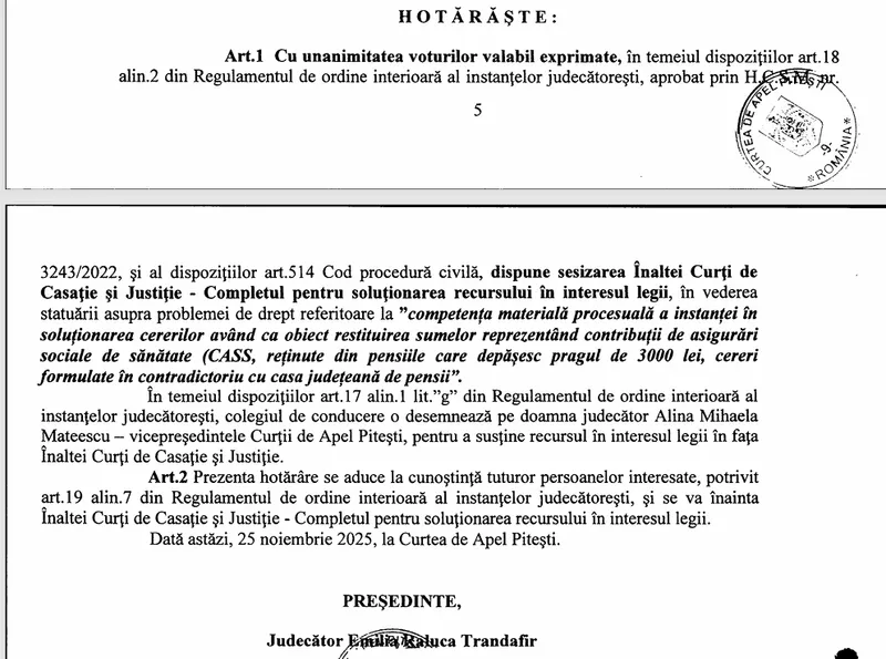 Decizia Curții de Apel - Foto: Arhivă