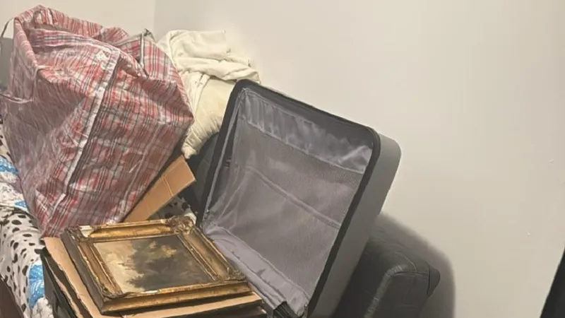 Tablourile furate din Italia, descoperite în România. Valorează 150.000 €. Erau ținute în geamantan - Foto: Poliția Română