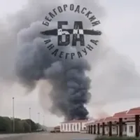 Regiunea Belgorod din Rusia: Punctul de control de la granița cu Ucraina a luat foc - FOTO: Twitter/LXSummer1