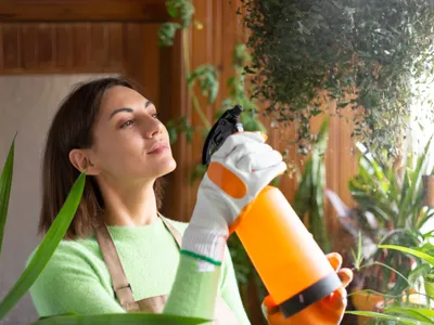 Femeie care dă cu spray - Foto: Magnific.com (Imagine cu rol ilustrativ)
