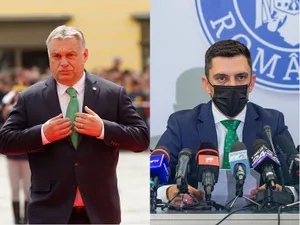 Eduard Novak are și o cravată verde, identică cu cea a premierului maghiar Viktor Orban  Foto: INQUAM Photos/ Cornel Putan/Ilona Andrei