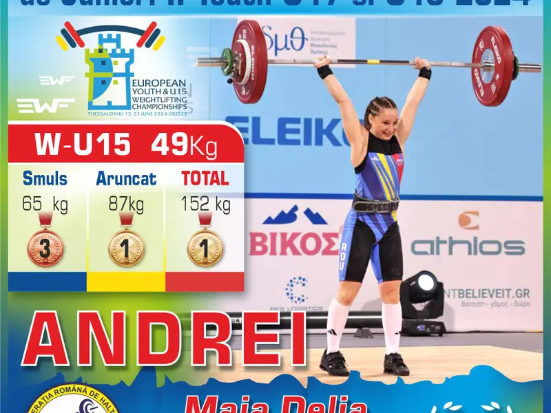 Sportivii români au cucerit 3 medalii de AUR, 4 de ARGINT și 1 de BRONZ la Europenele de haltere - Foto: Facebook/Federatia Romana de Haltere