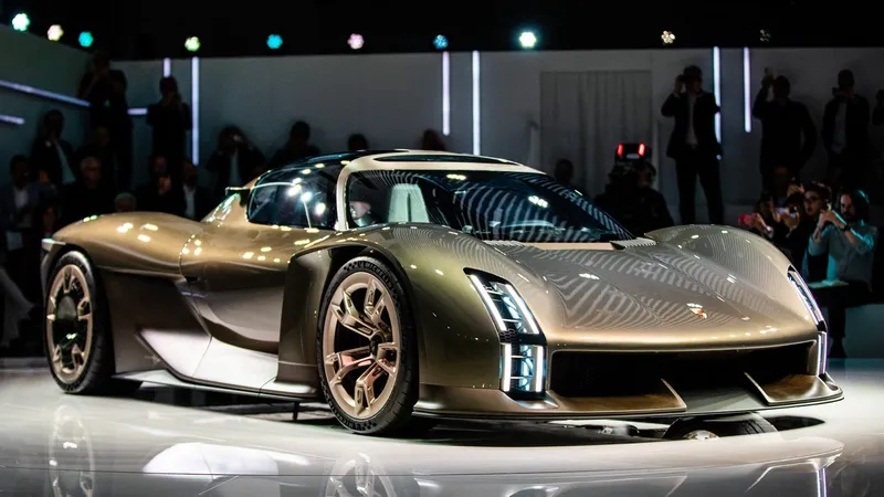 Porsche a prezentat în premieră mondială Porsche Mission X Concept, un hypercar 100% electric cu o arhitectură inspirată de prototipurile care aleargă în Cursa de 24h de la Le Mans - Foto: Profimedia Images