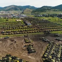 Putin își scoate la „încălzire” tancurile ruginite T-62/foto: twitter