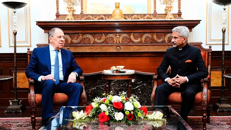 Miniştrii de Externe ai Indiei şi Rusiei, S. Jaishankar şi Lavrov, discuţii, pe 1 aprilie 2022 - Foto: Profimedia Images