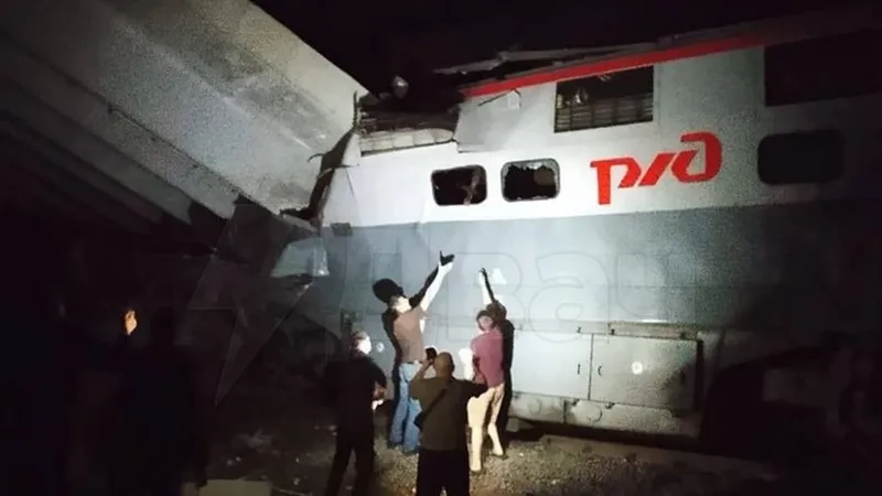 Un pod a „explodat” și a căzut pe un tren în Rusia, la granița cu Ucraina. Cel puțin 7 morți - Foto: News.ro