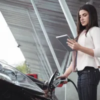 Mașină electrică la încărcat - Foto: magnific.com (Imagine cu rol ilustrativ)