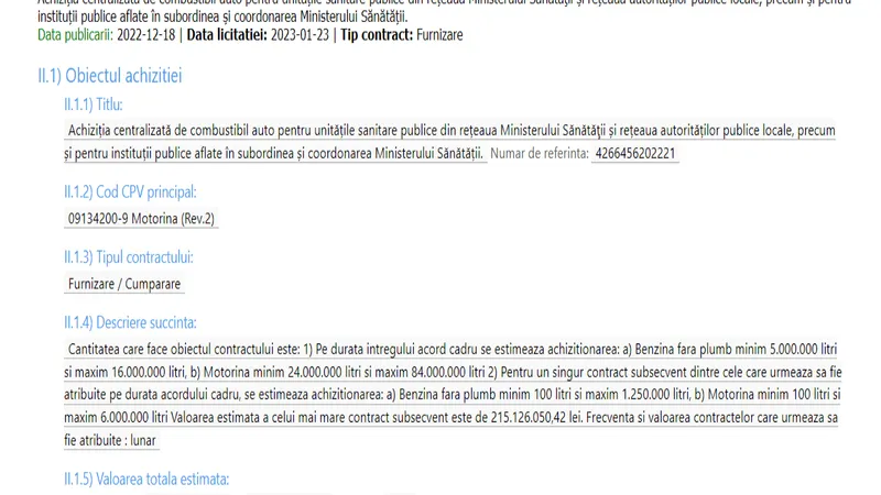 Contractul ce urmează să fie semnat de Ministerul Sănătății - Foto: SEAP