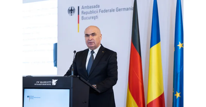 Participarea premierului Ilie Bolojan la recepția organizată de Ambasada Republicii Federale Germania la București cu prilejul Zilei Unității Germane, care marchează reunificarea Germaniei din data de 3 octombrie 1990 - Foto: Guvernul României