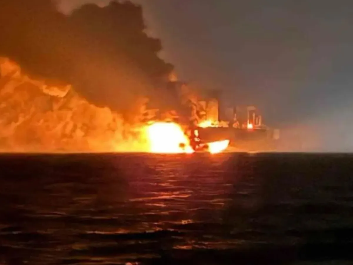 Explozie pe petrolierul Rusiei Kairos - Foto: Turkish Directorate General for Maritime Affairs