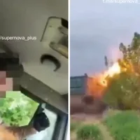 VIDEO Un soldat rus strigă "Glorie Rusei" și în câteva secunde explodează cu tot cu camion. BooM!/FOTO: Twitter/visegrad24