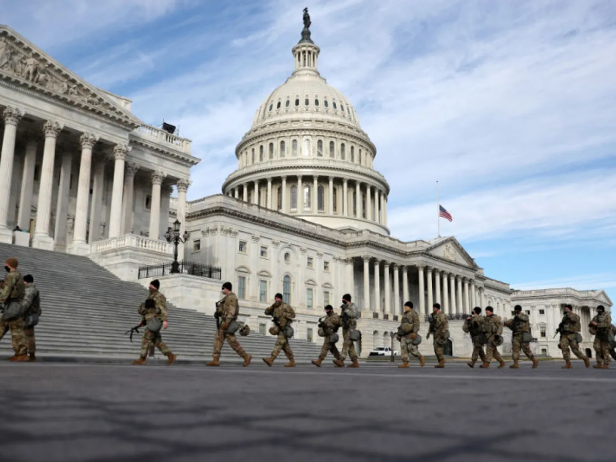 Militari din Garda Națională și Capitoliul SUA/FOTO: Getty