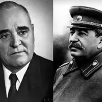 Gheorghe Gheorghiu-Dej și IV Stalin - Foto: colaj Newsweek