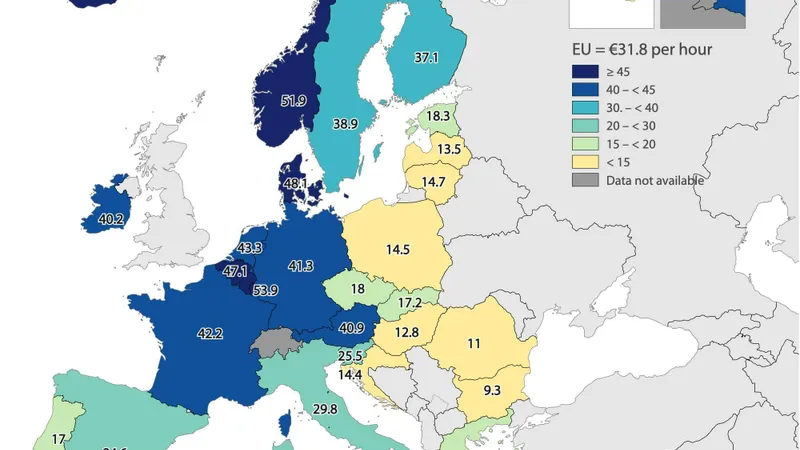 HARTA salariilor în Europa: Românii, printre cei mai prost plătiți. Doar bulgarii ne „depășesc” - Foto: Eurostat