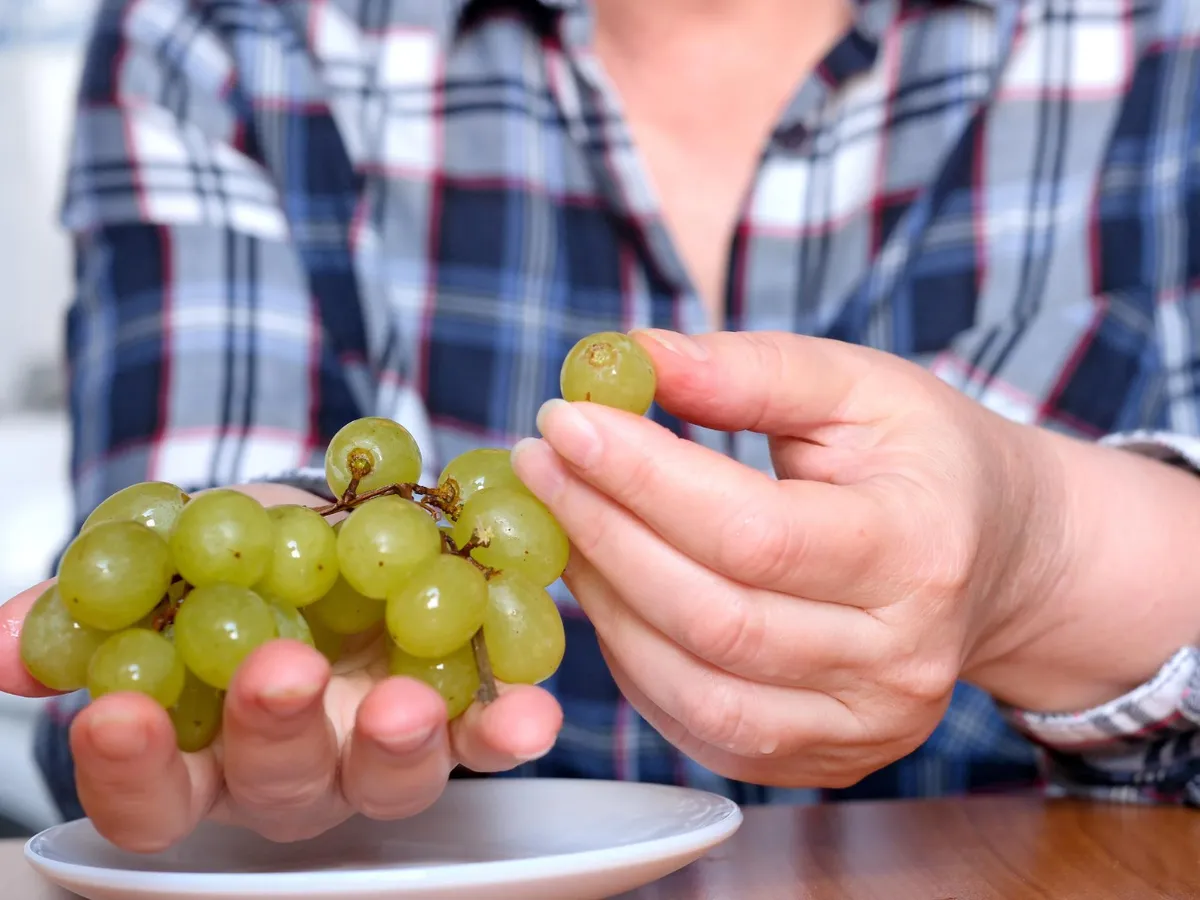 Persoană care ține un strugure în mână - Foto: Freepik (Imagine cu rol ilustrativ)