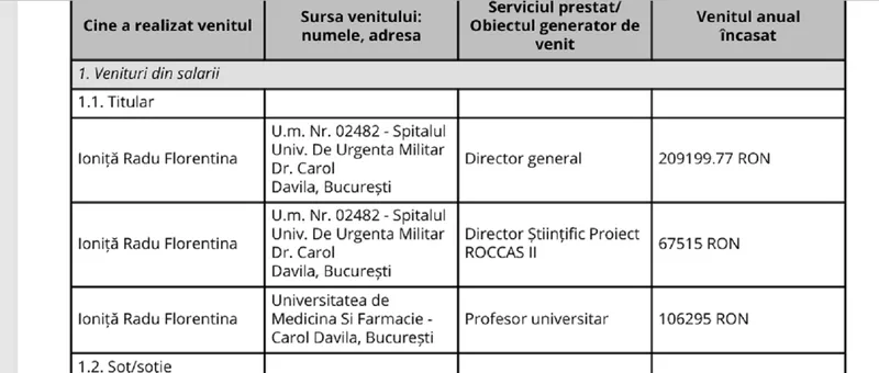 Declarație avere Ioniță - Foto: ANI