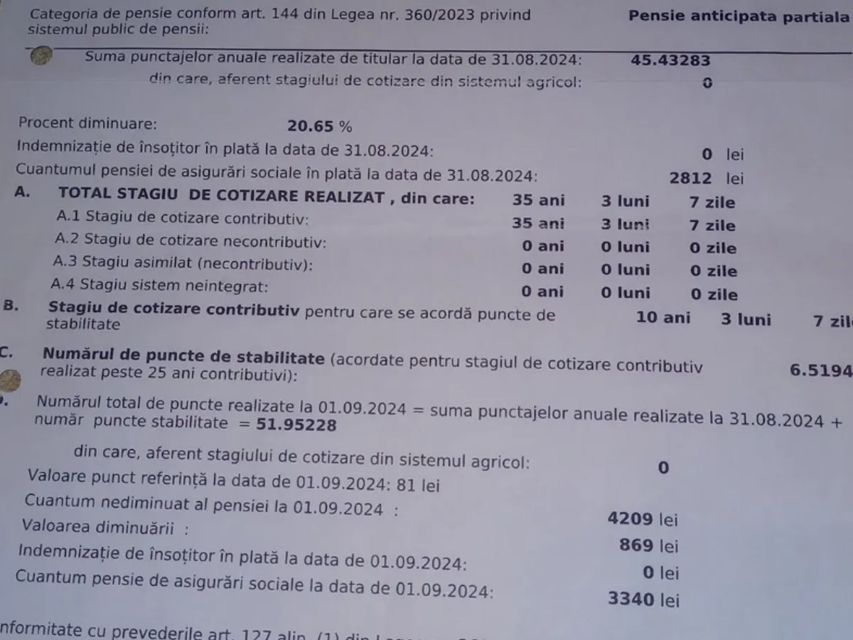 Decizie de pensionare - Foto: Facebook