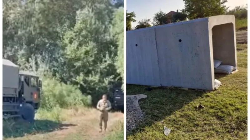 Se instalează buncăre de protecție a populației în localitatea unde au căzut drone rusești - Foto: Colaj/ Facebook