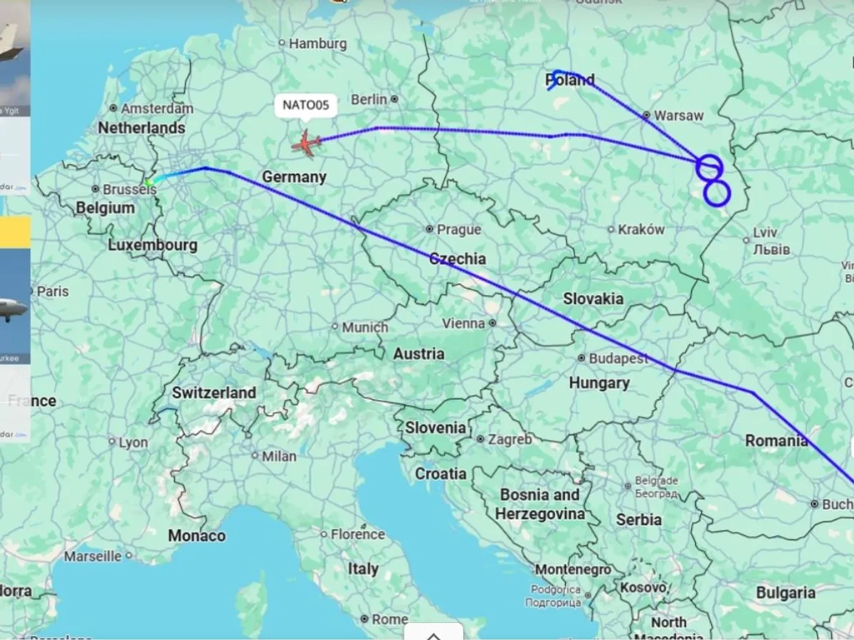 Sisteme AWACS ale NATO își consolidează supravegherea la Marea Neagră - Foto: ItaMilRadar