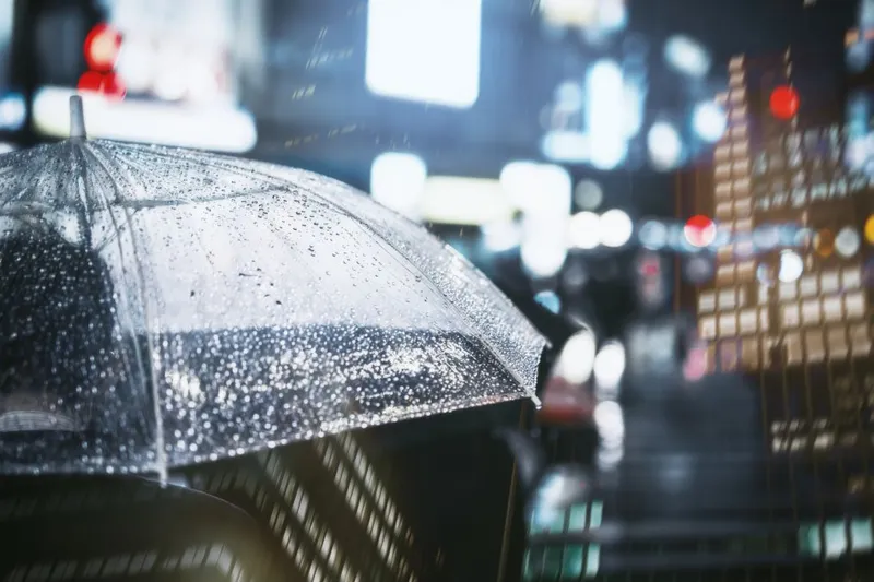 Umbrelă, noaptea, în oraş, pe ploaie - Foto: Freepik/RawPixel