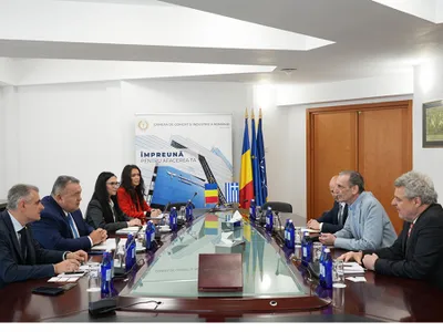 Președintele Camerei de Comerț și Industrie a României, Mihai Daraban, a avut  o întrevedere de lucru cu domnul Vasileios Stavrou, președinte al Camerei de Comerț Bilaterale Eleno-Română Foto: CCIR