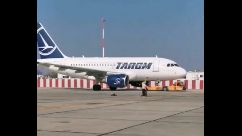 Incredibil! O pasageră fuge după avion pe pista de la Otopeni cu un copil în brațe. - Foto: captură video