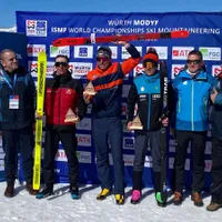 George Jinga, medalie de argint U20 pentru România la Campionatele Mondiale de schi-alpinism. - Foto: Facebook/Federația Română de Alpinism și Escaladă - FRAE