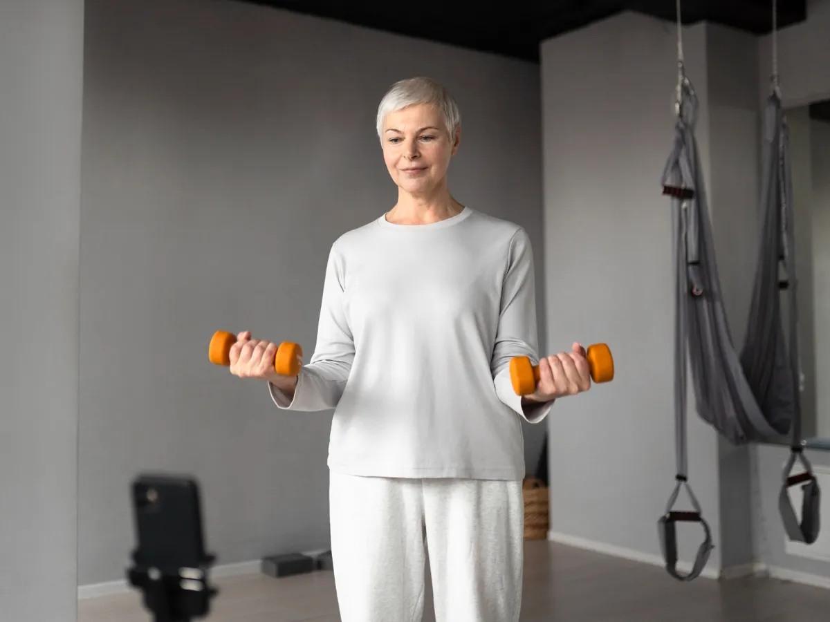 Pensionară face sport la pensie - Foto: Freepik