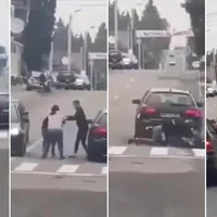 Două mașini oprite în mijlocul drumului, trei femei s-au luat la păruială, pumni și picioare - Foto: dobrogea.tv