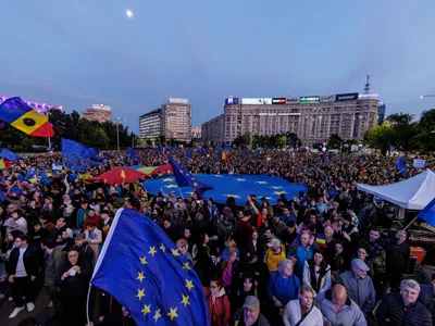 Marş „în favoarea democraţiei şi a statului de drept”, în Bucureşti - Foto: INQUAM PHOTOS /Bogdan Buda (Imagine cu rol ilustrativ)