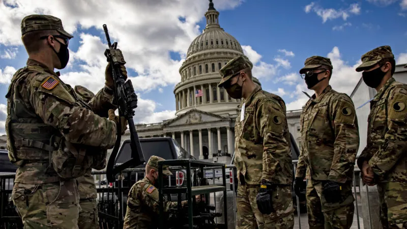 Militari din Garda Națională și Capitoliul SUA/FOTO: Getty
