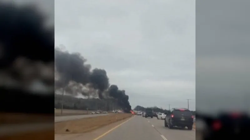 Accident horror. Un elicopter Black Hawk s-a prăbușit pe o autostradă. Piloții au murit - FOTO: Twitter/@GraffCarmandy