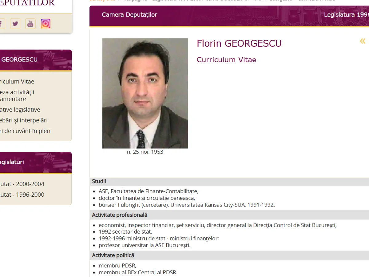 Florin Georgescu, 2 mandate de parlamentar - Foto. cdep.ro