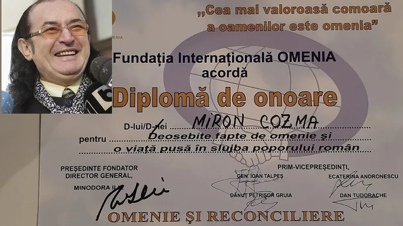 Miron Cozma, premiat pentru „o viață în slujba poporului român" de Andronescu, Tudorache și Talpeș Foto: NWR/INQUAM Photos