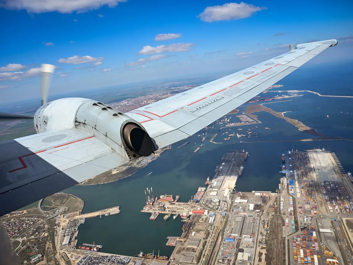 Portul Constanța văzut din avionul militar francez Atlantique 2 - Foto: Profimedia Images