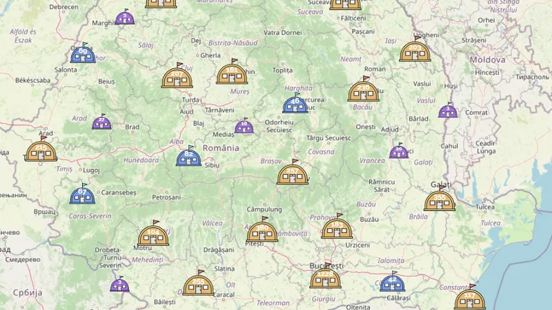 Harta buncărelor antiatomice din România Foto: adapostulmeu.ro