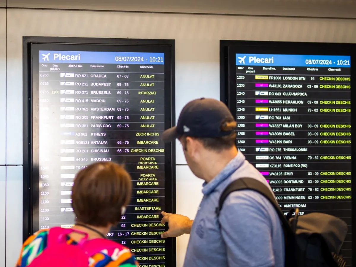 8 iulie 2024. Zboruri Tarom anulate, pe Aeroportul "Henri Coandă" - Foto: INQUAM PHOTOS/Ovidiu Micsik