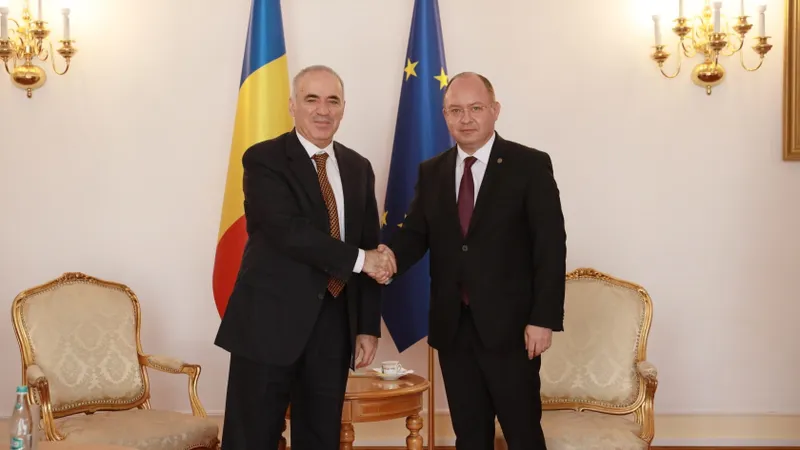 Aurescu, întâlnire cu fostul campion la șah Garry Kasparov/ FOTO: mae.ro
