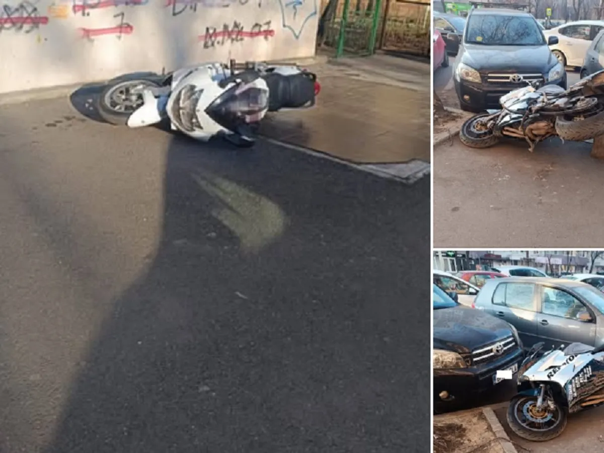 VIDEO „Fenomen bizar” într-un cartier din București: Motocicletele trântite pe caldarâm. Cine făcea asta?