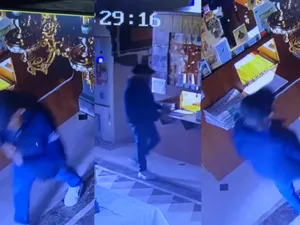 A mers la biserică dar a fost ”ispitit”. Un bărbat a fost reținut după ce a furat cutia milei - Foto: Captură camere de supraveghere