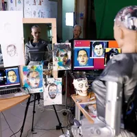 Robotul umanoid Sophia a creat o operă de artă digitală în format NFT. / Foto: thestandard.com.hk