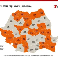 Harta mortalității infantile. Sursa: Salvați Copiii