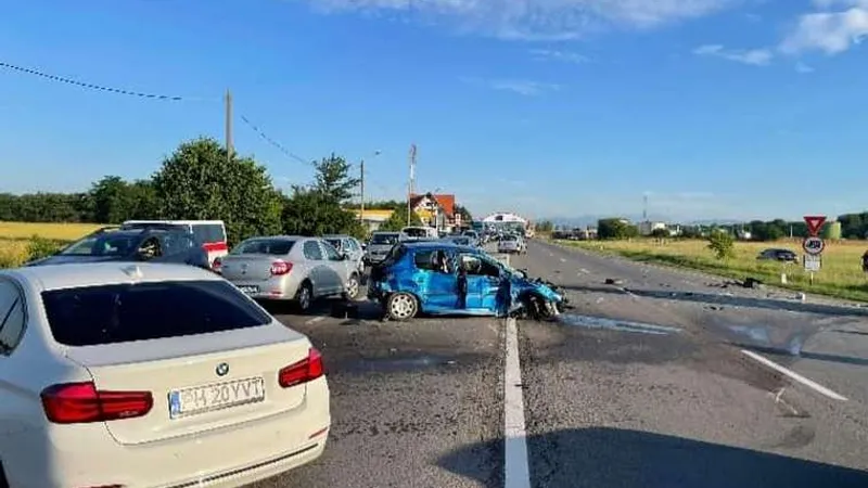 Carambol mortal cu trei mașini, în „intersecția morții” de pe DN 1 de la Băicoi. / Foto: Info Trafic 24, Facebook