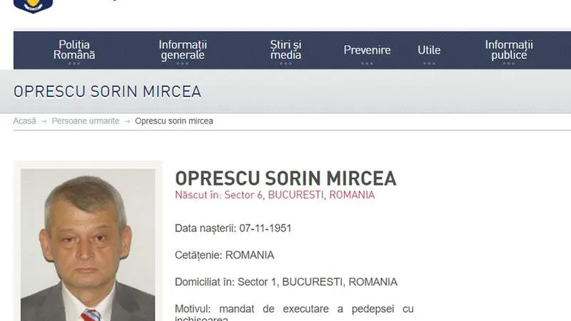 Sorin Oprescu, prins în Grecia / Foto: captură ecran