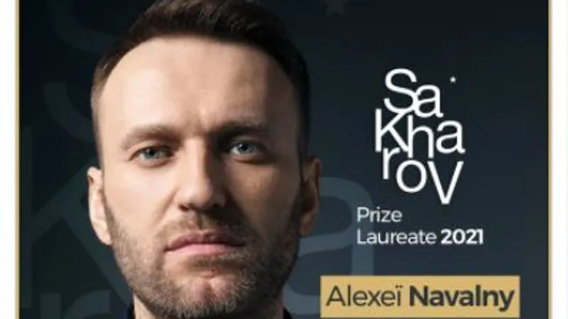 Disidentul rus Aleksei Navalnîi, câştigătorul premiului Saharov pentru libertatea de gândire al PE. / Foto: EPP Group / Twitter